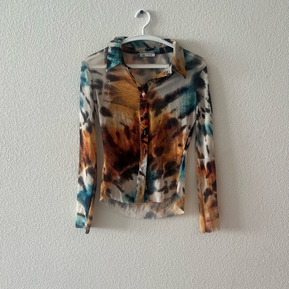 Zara Multicolor Button Down Shirt